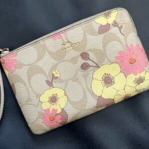 Floral Coach Wristlet